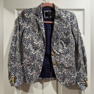 J. Crew Floral Schoolboy Blazer